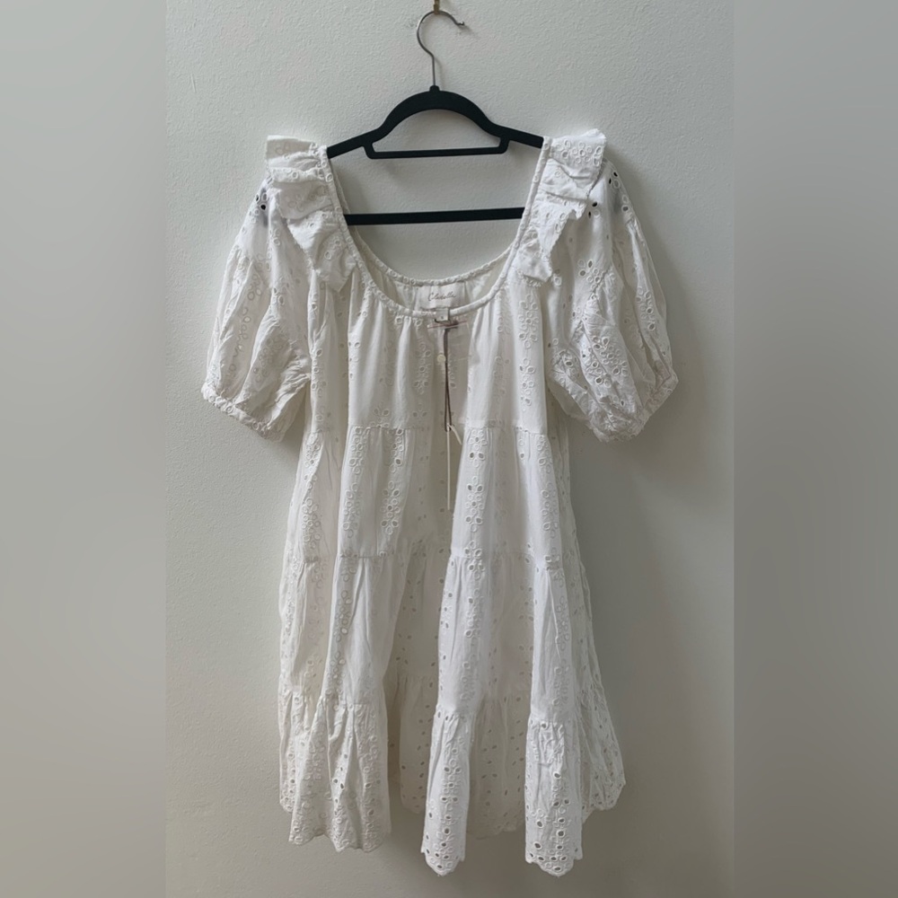 Ferris Cleobella White Eyelet Mini  Dress - Picture 9 of 11
